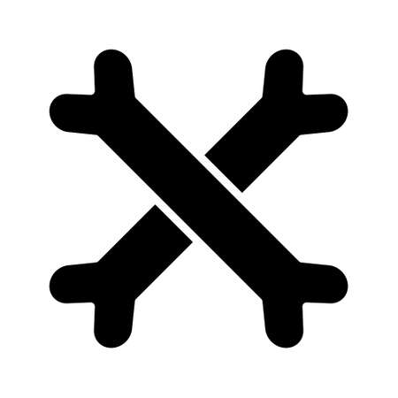 Illustration vector graphic icon of Crossed Bones. Solid Style Icon. Halloween Themed Icon. Vector illustration isolated on white background. Perfect for website or application design.のイラスト素材