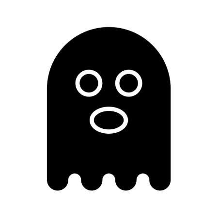 Illustration vector graphic icon of Ghost. Solid Style Icon. Halloween Themed Icon. Vector illustration isolated on white background. Perfect for website or application design.のイラスト素材