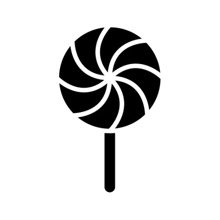 Illustration vector graphic icon of Lollipop. Solid Style Icon. Halloween Themed Icon. Vector illustration isolated on white background. Perfect for website or application design.のイラスト素材