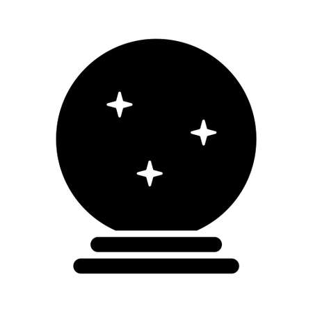 Illustration vector graphic icon of Crystal Ball. Solid Style Icon. Halloween Themed Icon. Vector illustration isolated on white background. Perfect for website or application design.のイラスト素材