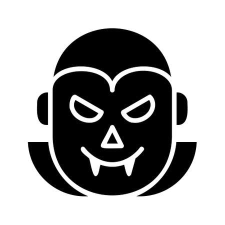 Illustration vector graphic icon of Vampire. Solid Style Icon. Halloween Themed Icon. Vector illustration isolated on white background. Perfect for website or application design.のイラスト素材