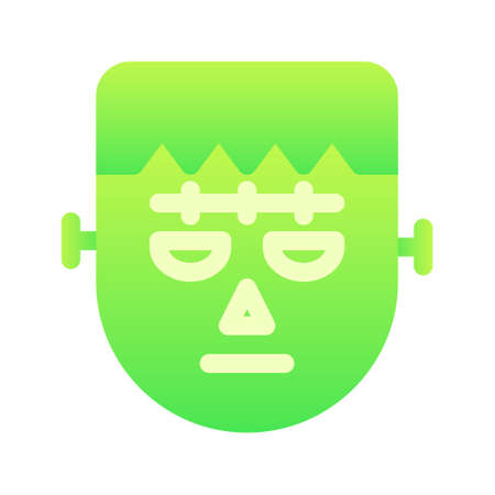 Illustration vector graphic icon of Frankenstein. Gradient Style Icon. Halloween Themed Icon. Vector illustration isolated on white background. Perfect for website or application design.のイラスト素材