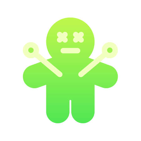 Illustration vector graphic icon of Voodoo Doll. Gradient Style Icon. Halloween Themed Icon. Vector illustration isolated on white background. Perfect for website or application design.のイラスト素材