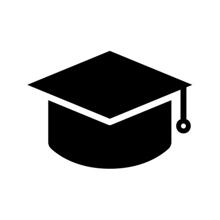 Illustration vector graphic icon of Graduation. Solid Style Icon. Education Themed Icon. Vector illustration isolated on white background. Perfect for website or application designのイラスト素材