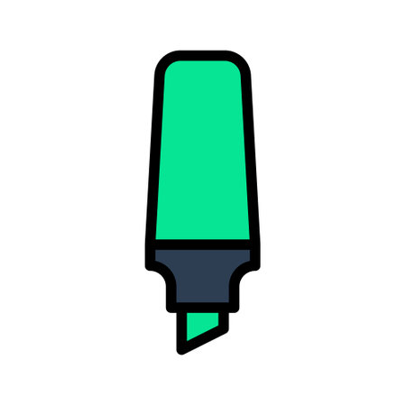 Illustration vector graphic icon of Highlighter. Filled Line Style Icon. Education Themed Icon. Vector illustration isolated on white background. Perfect for website or applicationのイラスト素材