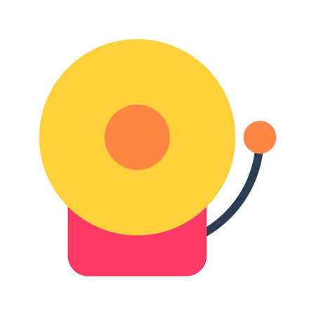 Illustration vector graphic icon of School Bell. Flat Style Icon. Education Themed Icon. Vector illustration isolated on white background. Perfect for website or application designのイラスト素材