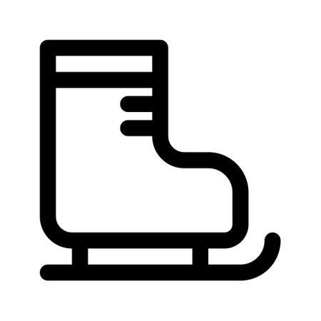 Illustration vector graphic icon of Ice Skates. Outline Style Icon. Sport Themed Icon. Vector illustration isolated on white background. Perfect for website or application design.のイラスト素材