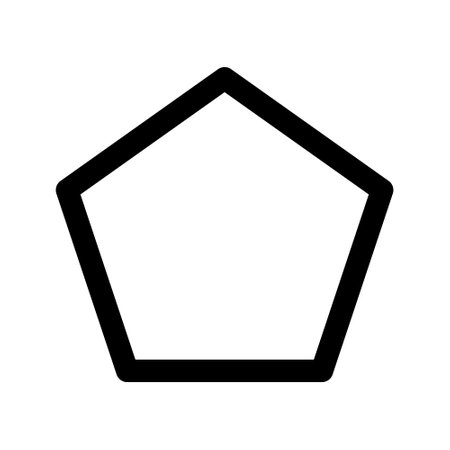 Illustration vector graphic icon of Pentagon. Outline Style Icon. Shape Themed Icon. Vector illustration isolated on white background. Perfect for website or application design.のイラスト素材