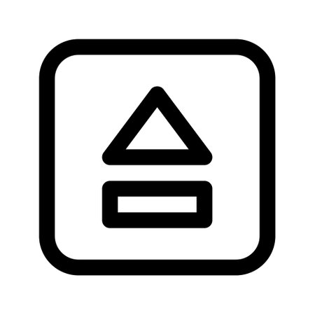 Illustration vector graphic icon of Eject. Outline Style Icon. Multimedia Themed Icon. Vector illustration isolated on white background. Perfect for website or application design.のイラスト素材