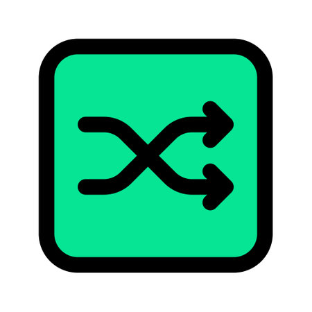 Illustration vector graphic icon of Shuffle Music. Filled Line Style Icon. Multimedia Themed Icon. Vector illustration isolated on white background. Perfect for website or applicatのイラスト素材