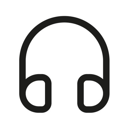 Illustration vector graphic icon of Headphone. Outline Style Icon. Computer And Device Themed Icon. Vector illustration isolated on white background. Perfect for website or app.のイラスト素材