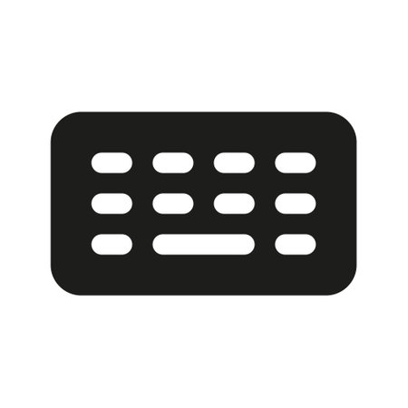 Illustration vector graphic icon of Keyboard. Solid Style Icon. Computer And Device Themed Icon. Vector illustration isolated on white background. Perfect for website or applicatioのイラスト素材