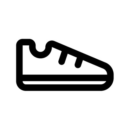 Illustration vector graphic icon of Shoe. Outline Style Icon. Clothes Themed Icon. Vector illustration isolated on white background. Perfect for website or application design.のイラスト素材