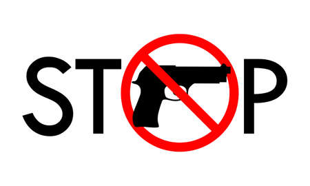 Symbol or sign stop guns. Sign in redのイラスト素材