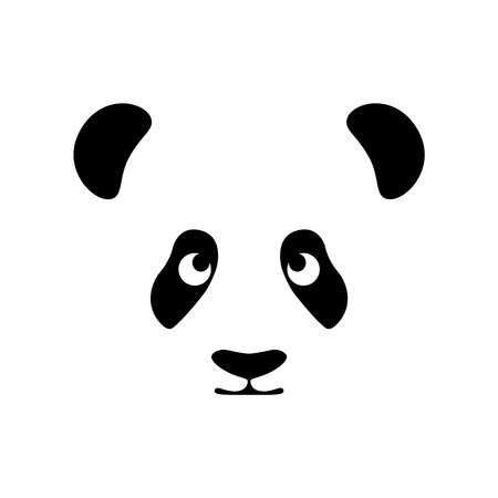 Panda icon. Flat symbol panda muzzle. Isolated sign on white background. Vector Illustrationのイラスト素材