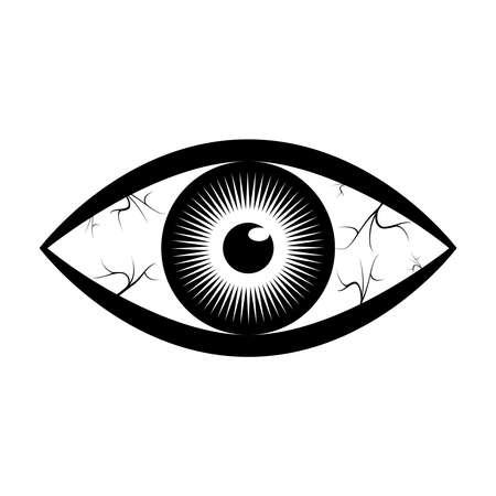 Sign human eye. Gray icon eye isolated on white background. Abstract symbol eye. Vector illustrationのイラスト素材