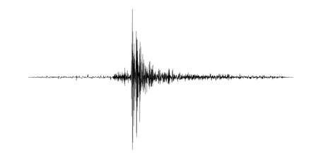 Seismogram of the earthquake. Seismic activity record. Vector illustration.