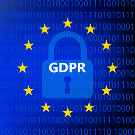 GDPR - General data protection regulation. Updated rules of personal data processing. Sign or symbol vector illustrationのイラスト素材