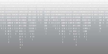 Binary code background. Streaming binary code background. Digital technology wallpaper. Cyber data,...