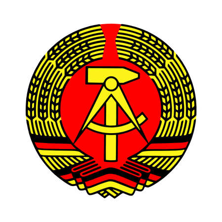 Coat of arms East Germany. Isolated symbol on white background. Flat sign vector illustrationのイラスト素材