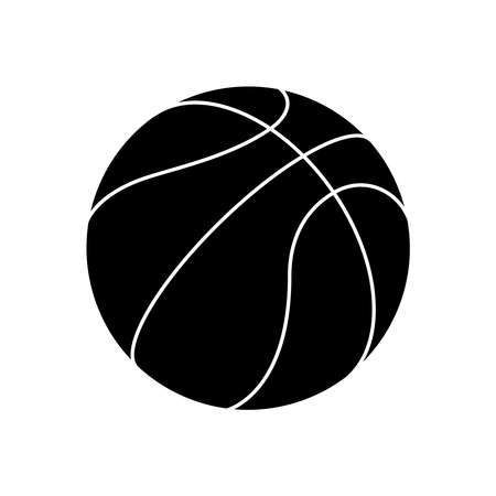Basketball ball flat icon. Black symbol basketball ball isolated on white background. Basketball ball sign vector illustrationのイラスト素材