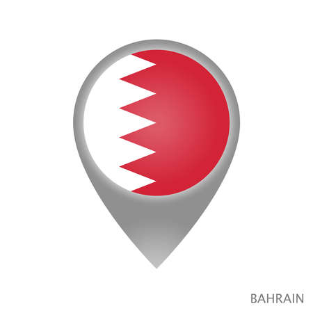 Map pointer with flag of Bahrain. Colorful pointer icon for map. Vector Illustration.のイラスト素材