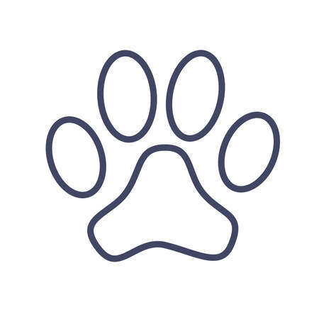 Paw print symbol isolated on white background. Vector illustration.のイラスト素材