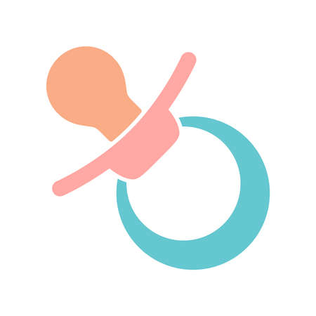 Baby pacifier icon. Sign soother or teether simple image. Symbol isolated on white background....