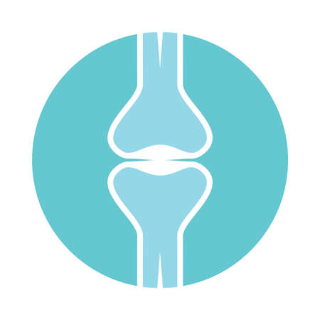 Icon joint. Human bones sign. Symbol human joint in circle isolated on white background. Vector illustrationのイラスト素材