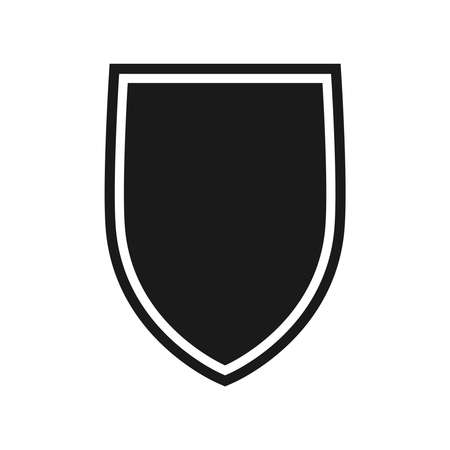 Shield icon. Protection symbol. Isolated sign black shield on white background. Vector illustrationのイラスト素材
