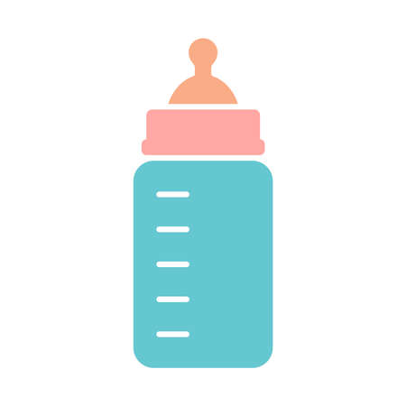 Baby feeding bottle icon. Baby milk bottle sign. Baby symbol isolated on white background. Vector illustrationのイラスト素材