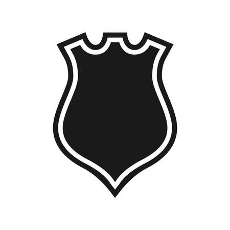 Shield icon. Protection symbol. Isolated sign black shield on white background. Vector illustrationのイラスト素材