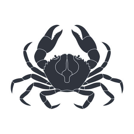 Crab graphic icon. Sea Ñrab black sign isolated on white background. Vector illustrationのイラスト素材