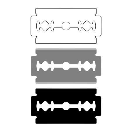 Blades graphic icons set. Razors isolated signs on white background. Vector illustrationのイラスト素材