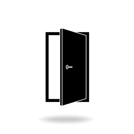 Open door graphic icon. Door sign isolated on white background. Vector illustrationのイラスト素材