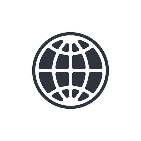 Globe graphic Icon. Layout planet Earth sign isolated on white background. Vector illustrationのイラスト素材