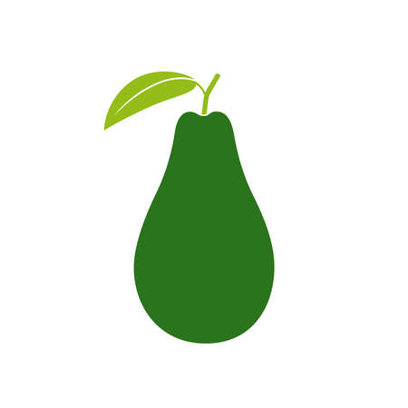 Avocado graphic icon. Sign isolated on white background. Symbol avocado with leaf. Vector illustrationのイラスト素材