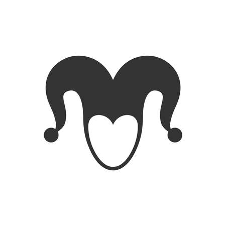 Cap of joker graphic icon. Cap of jester sign isolated on white background. Buffoon symbol. Vector illustrationのイラスト素材
