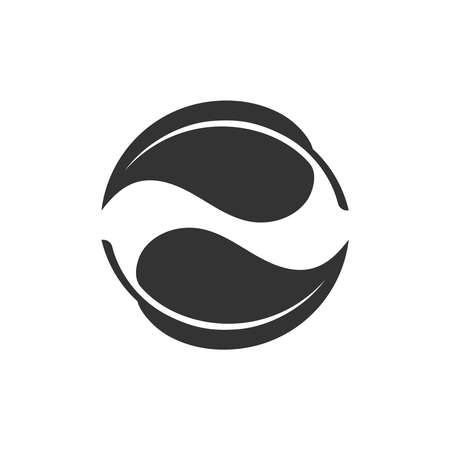 Two leaves graphic icon. Leaves sign isolated on white background. Flat style. Pictogram for web graphics. Vector illustrationのイラスト素材