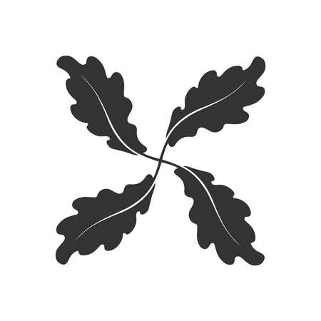 Oak leaves graphic icon. Oak leaves sign isolated on white background. Flat style. Pictogram for web graphics. Vector illustrationのイラスト素材