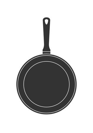 Frying pan graphic icon. Skillet sign isolated on white background. Kitchenware symbol. Vector illustrationのイラスト素材