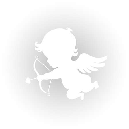 Cupid graphic icon. Amur with bow and arrow sign isolated on gray background. Love symbol. Vector illustrationのイラスト素材