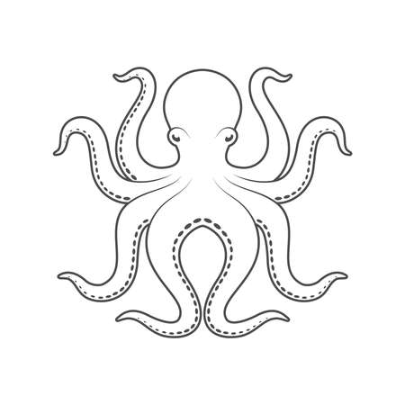 Octopus graphic icon. Octopus sign isolated on white background. Sea life symbol. Vector illustrationのイラスト素材