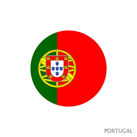 Portugal flag with official colors and proportion correctly. National flag of Portugal symbol. Vector illustrationのイラスト素材