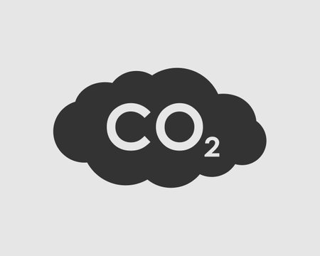 Symbol cloud CO2 graphic icon. Carbon dioxide sign isolated on white background. Industrial emissions symbol. Vector illustrationのイラスト素材