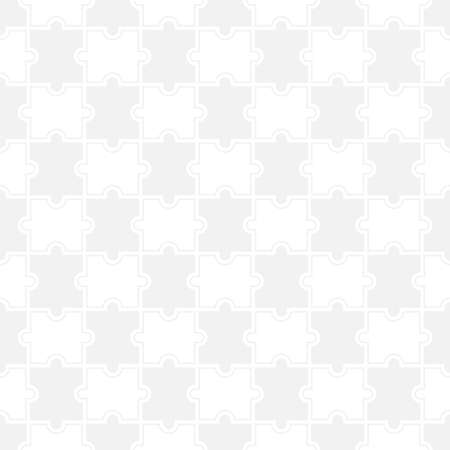 Seamless background from blank puzzle pieces. Grid with monochrome geometric design. Mosaic from puzzle pieces. Vector illustrationのイラスト素材