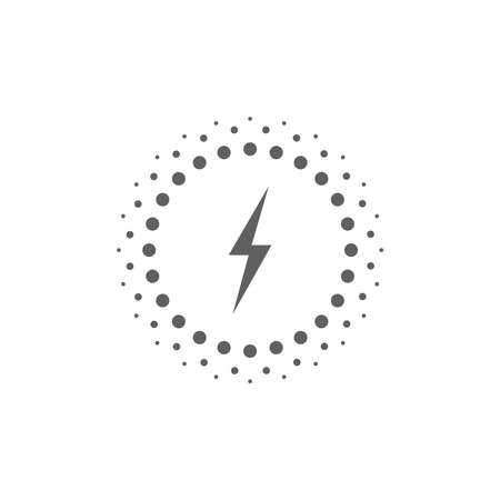 Wireless charging graphic icon. Lightning in circles sign isolated on white background. Wireless technology symbol. Vector illustrationのイラスト素材