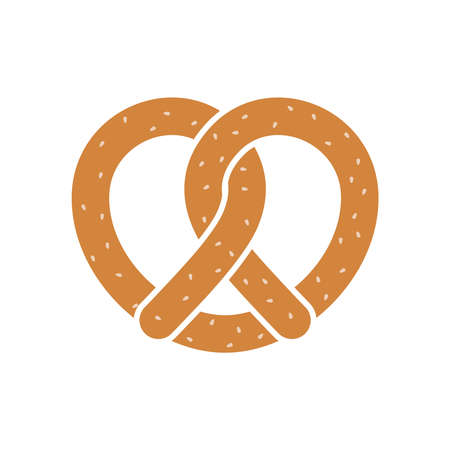 Pretzel graphic icon. Bakery symbol. Bread isolated sign on white background. vector illustration