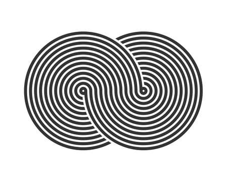 Infinity graphic symbol. Graphic design element. Abstract geometric shape. Sign isolated on white background. vector illustrationのイラスト素材