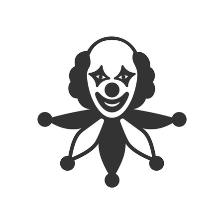 Clown graphic icon. Jester sign isolated on white background. Buffoon symbol. vector illustrationのイラスト素材